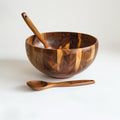 Handcrafted Wooden Salad & Serving Bowl Set (with Utensils)